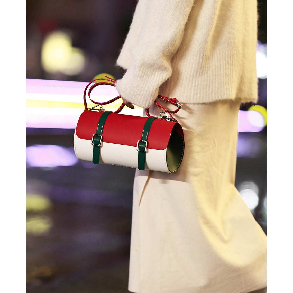 Leather Round Satchel Top Handle Handbag | POPSEWING™