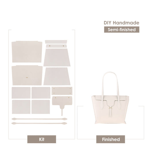 POPSEWING® Leather Women White Tote Bag DIY Kit