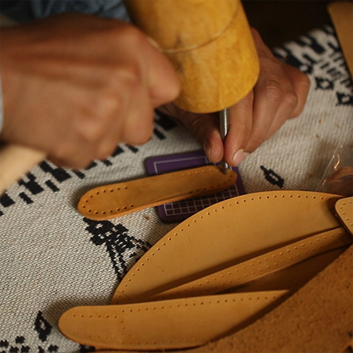 Bag making DIY kit | Leather bags making kit | Leather punch and wool hammer | POPSEWING™