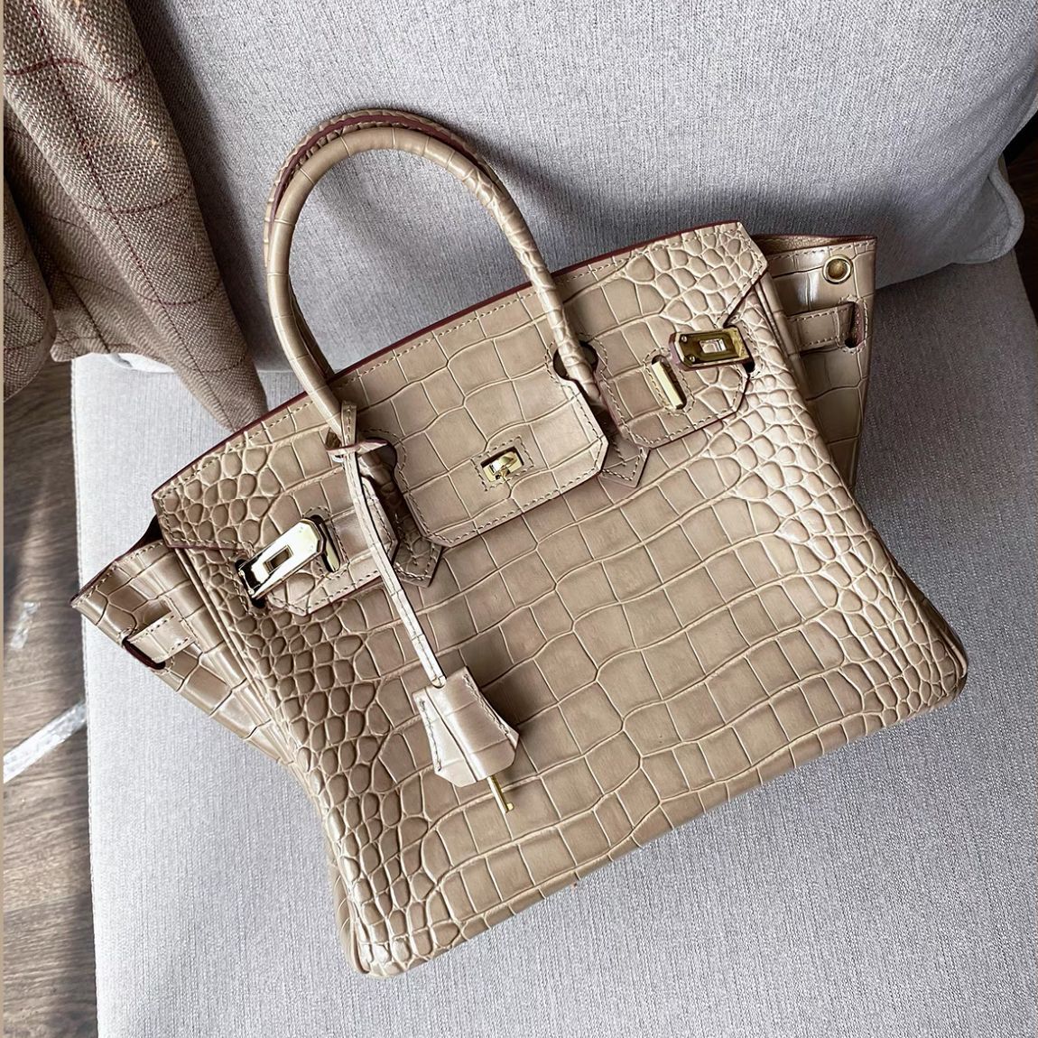 Inspired Platinum Bag Crocodile Pattern Leather Handbags for Woman