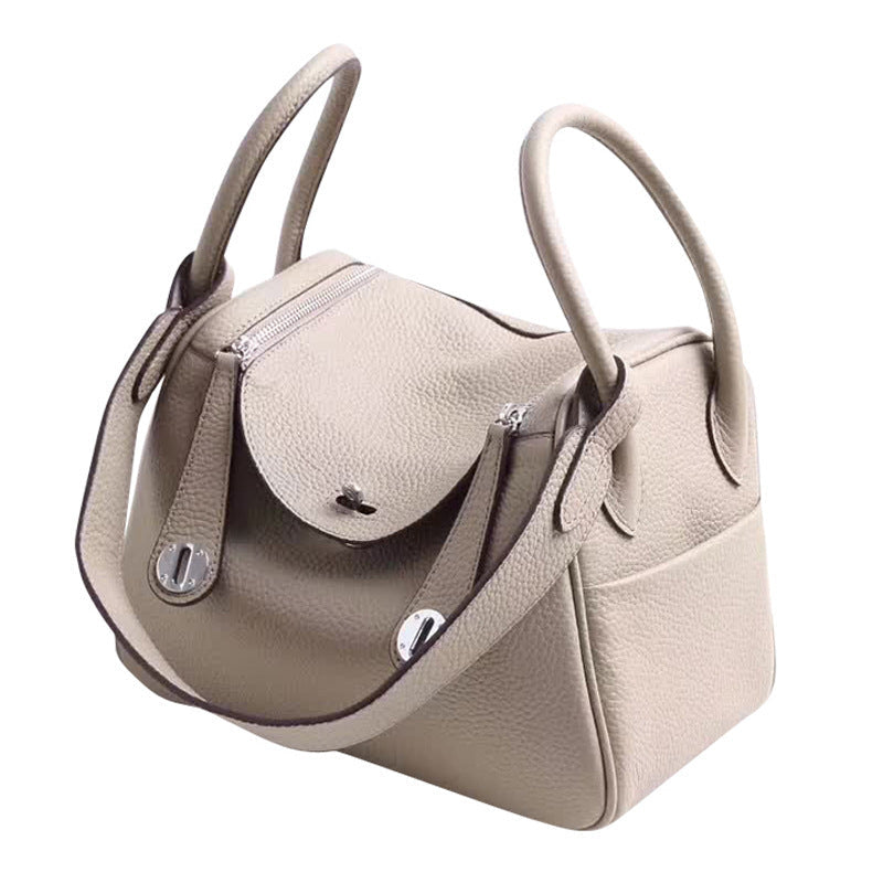 Top Grain Leather Inspired Lindy Bag Silver Hardware