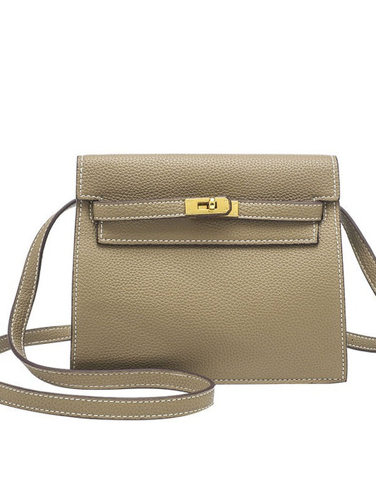 Inspired Kelly Danse Bag Faux Pebble Leather Texture Crossbody Bag