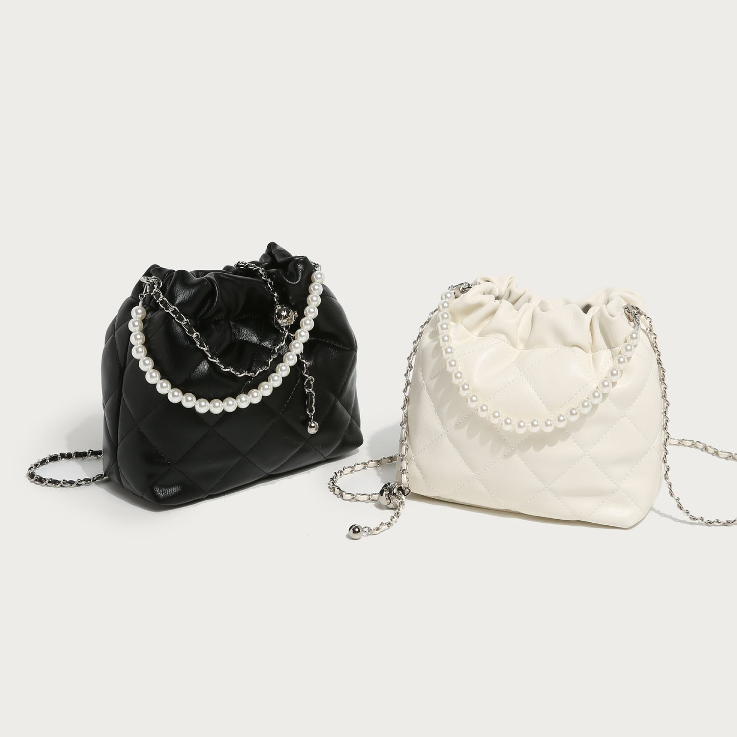 Chain Bag Bucket Bag for Woman Vegan Leather Crossbody Bag