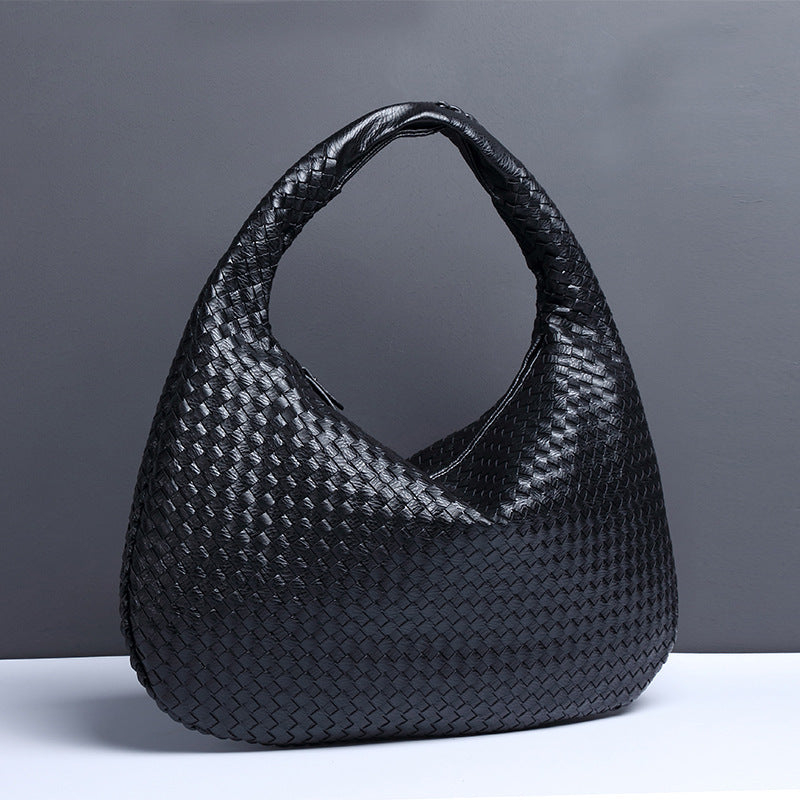 Dumpling Bag Woman Hobo Bag Vegan Leather Woven Bag