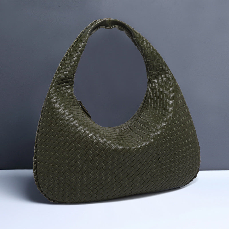 Dumpling Bag Woman Hobo Bag Vegan Leather Woven Bag