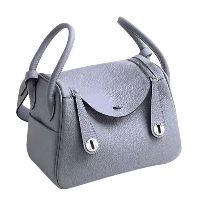 Top Grain Leather Inspired Lindy Bag Silver Hardware