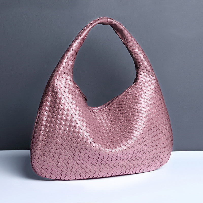 Dumpling Bag Woman Hobo Bag Vegan Leather Woven Bag