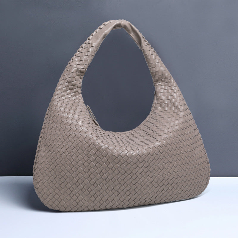 Dumpling Bag Woman Hobo Bag Vegan Leather Woven Bag