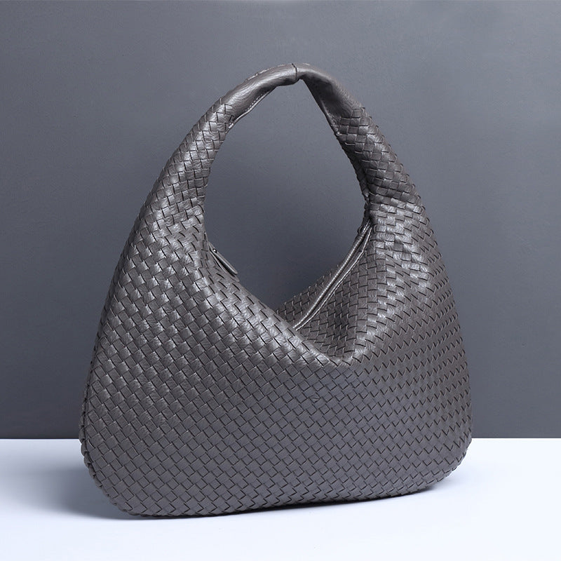 Dumpling Bag Woman Hobo Bag Vegan Leather Woven Bag