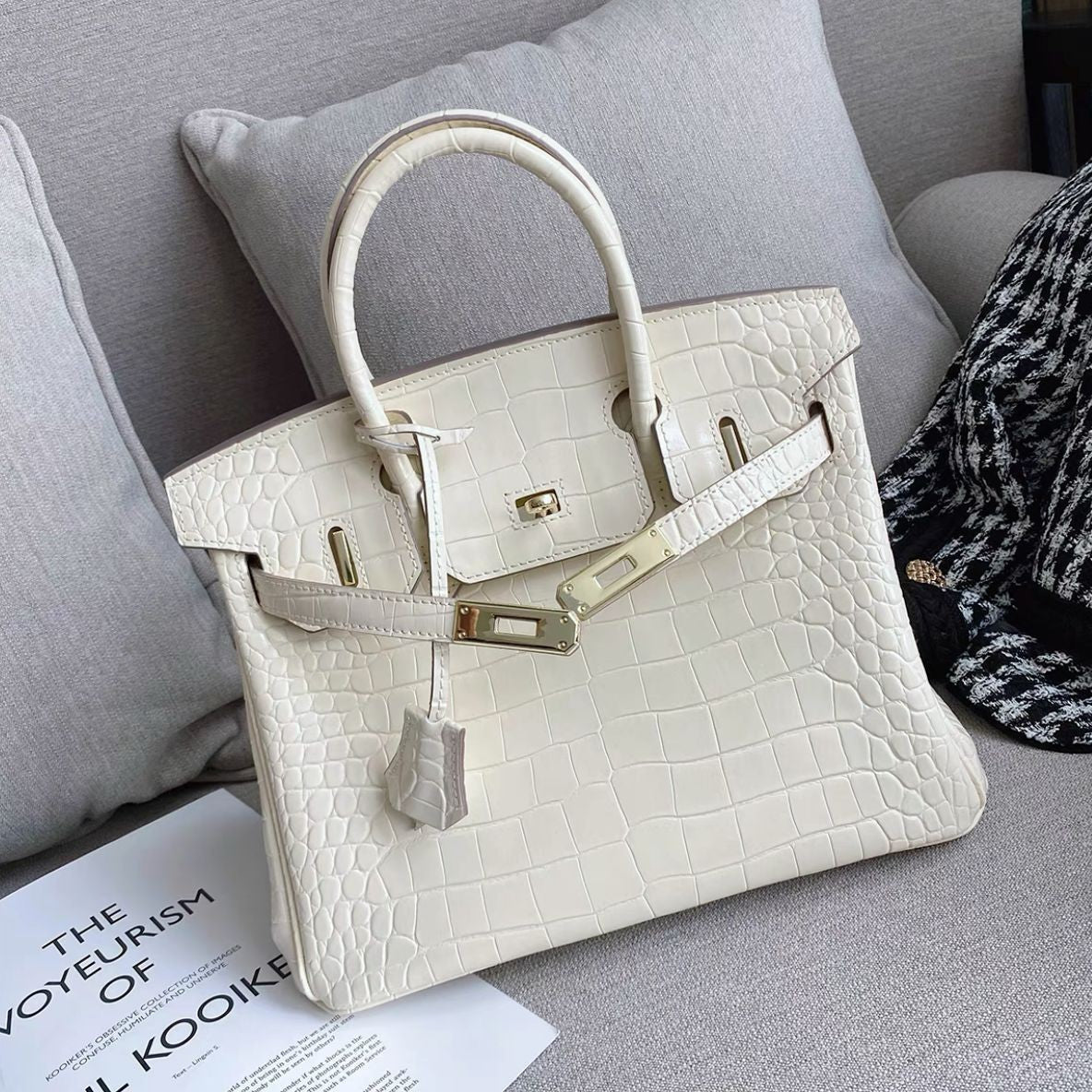 Inspired Platinum Bag Crocodile Pattern Leather Handbags for Woman