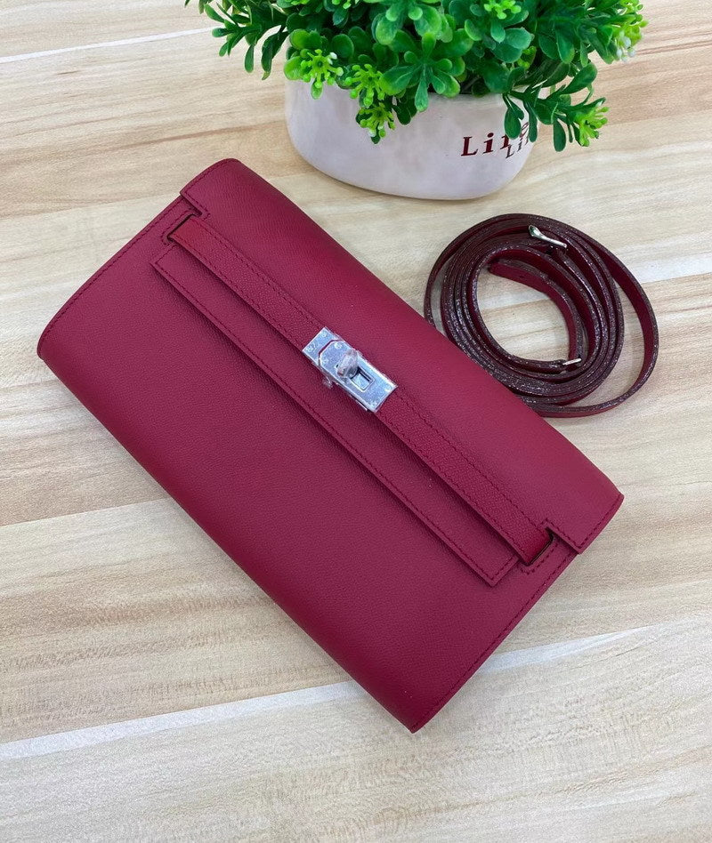 Epsom Leather Inspired Kelly to Go Long Wallet Woman Clutch Bag