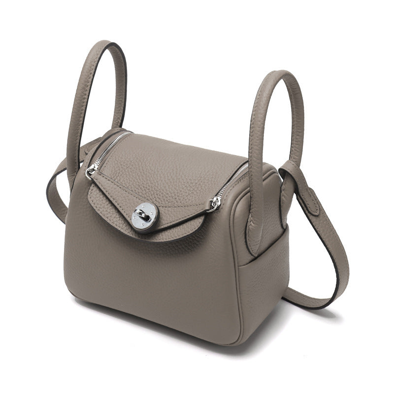 Top Grain Leather Inspired Lindy Bag Silver Hardware