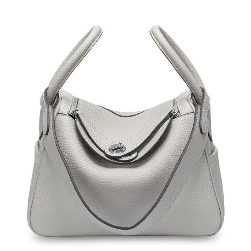 Top Grain Leather Inspired Lindy Bag Silver Hardware