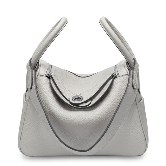 Top Grain Leather Inspired Lindy Bag Silver Hardware