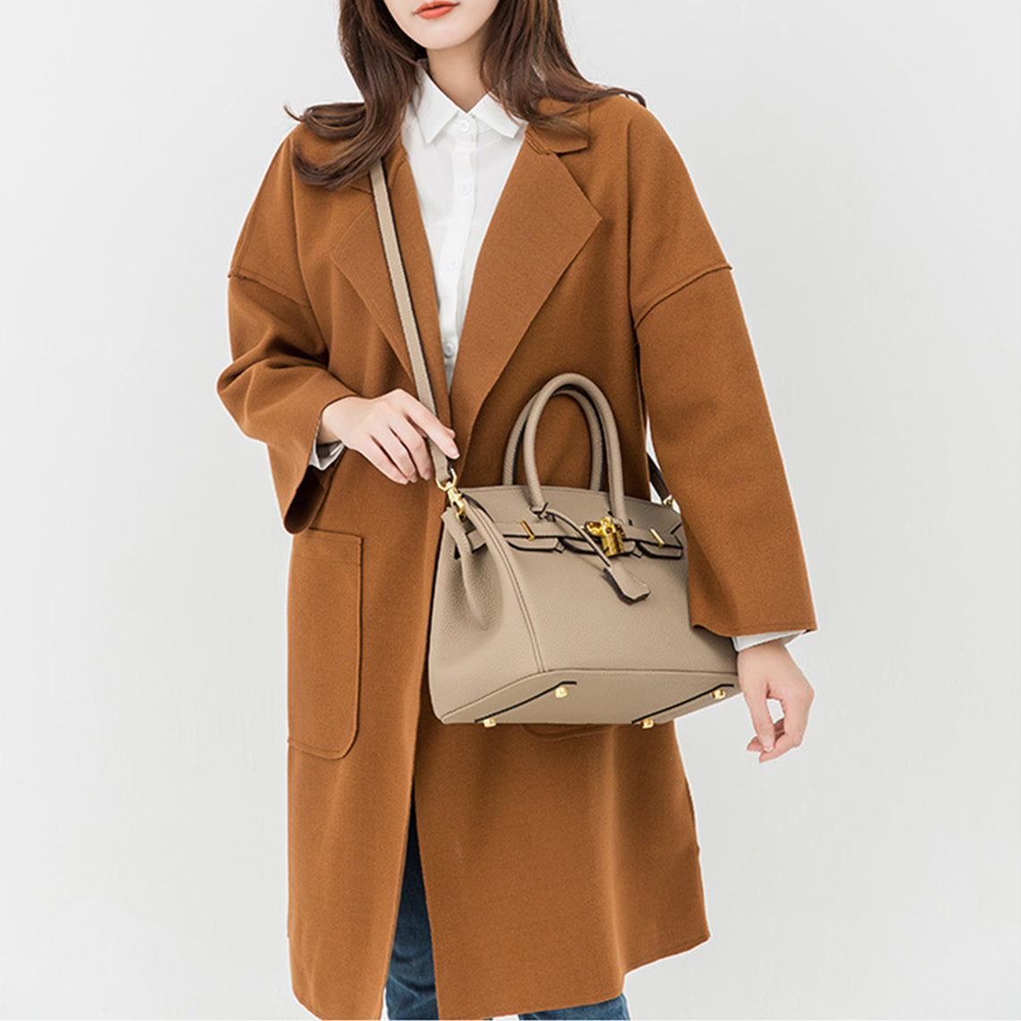 Inspired Birkin Bag Handbags for Women Vegan Leather