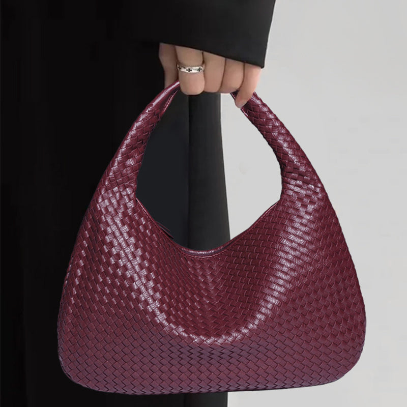 Dumpling Bag Woman Hobo Bag Vegan Leather Woven Bag