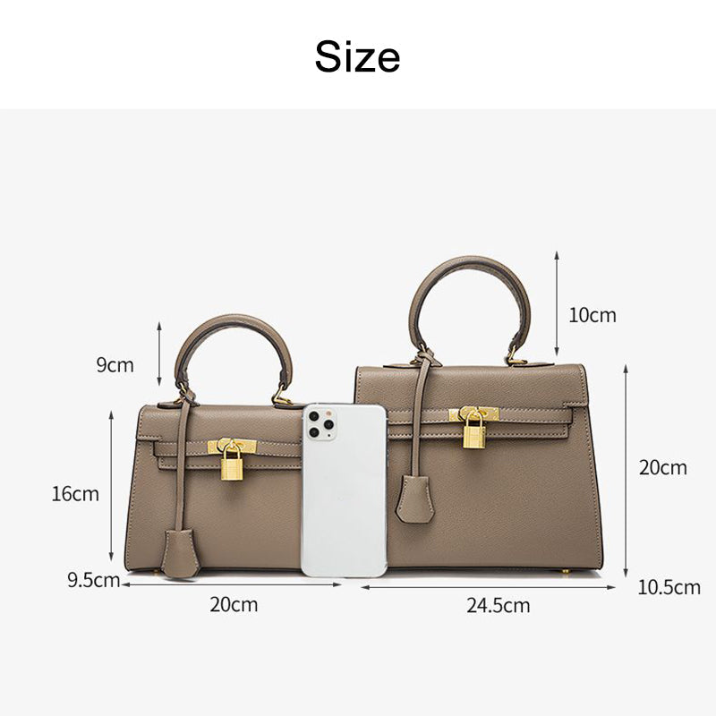 Inspired Kelly Bag Vegan Leather Handbag for Woman Golden Hardware