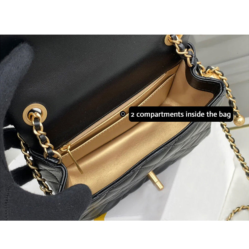 Chain Bag Texture Lamb Leather Bag Women Sling Crossbody Bag