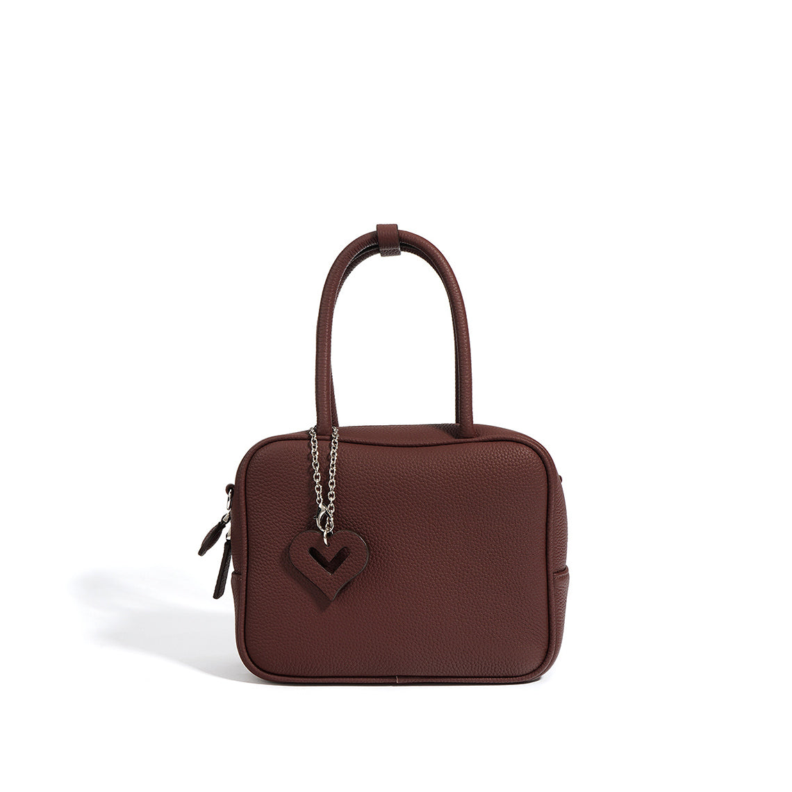 Top Grain Leather Square Bowling Handbag