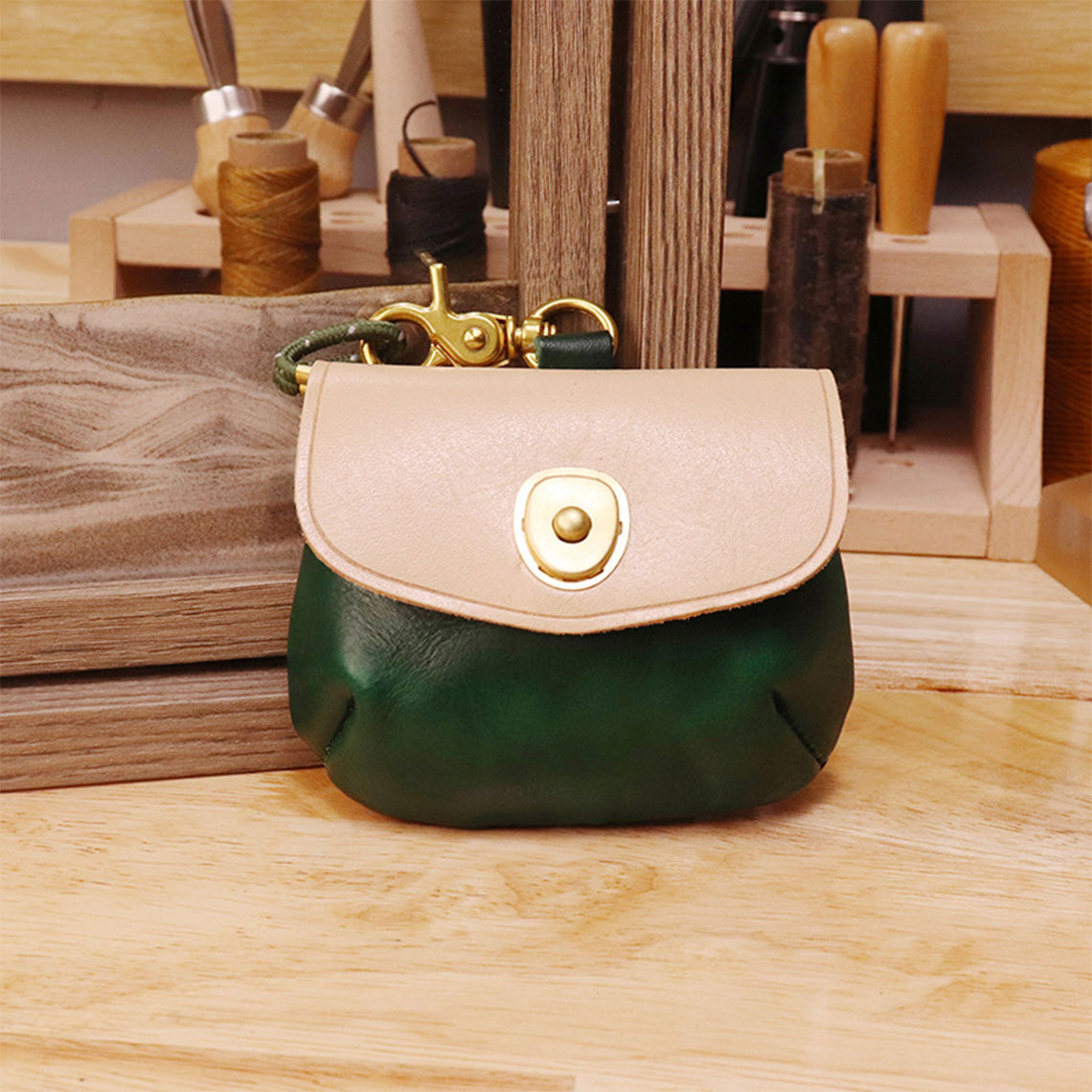 POPSEWING® Leather Bi-color Coin Purse Airpods Holder