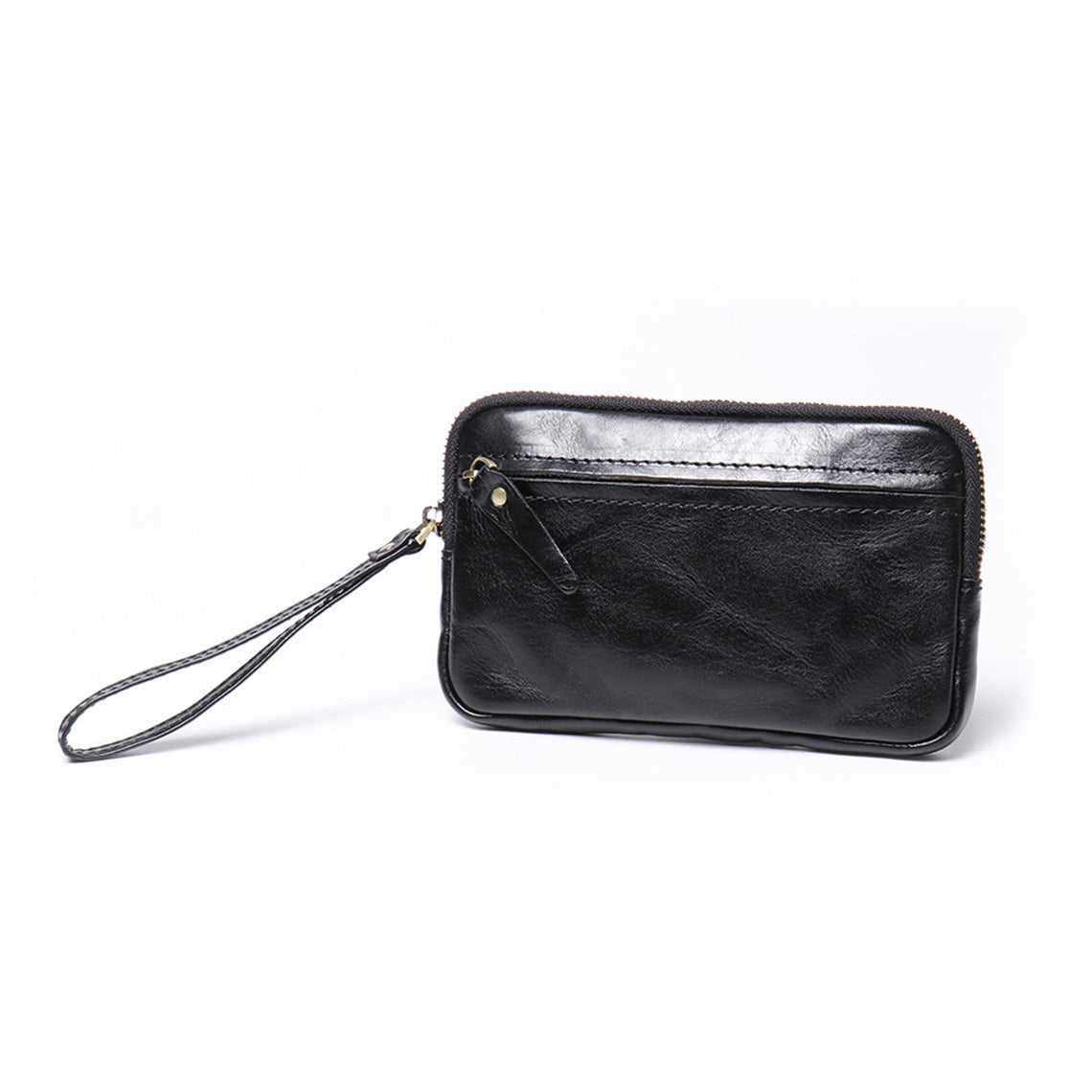 Vegetable Tanned Leather Simple Wrist Clutch