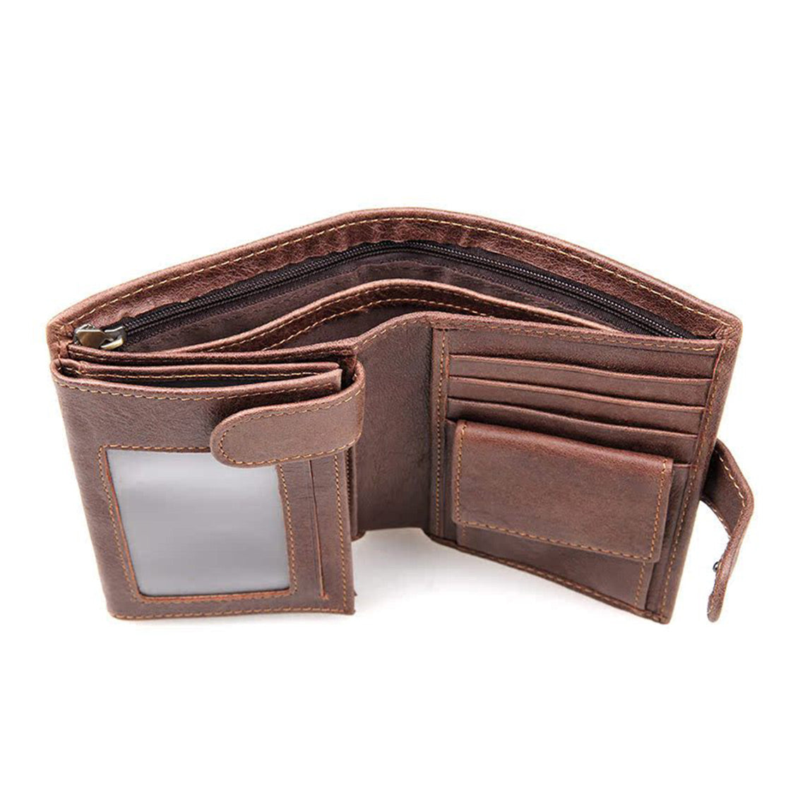 Leather Men Trifold Wallet