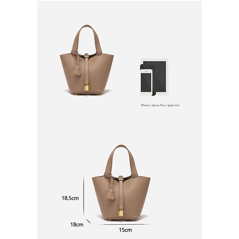 Inspired Picotin Lock Tote Bag Vegan Leather Handbag for Woman