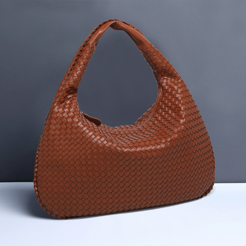 Dumpling Bag Woman Hobo Bag Vegan Leather Woven Bag