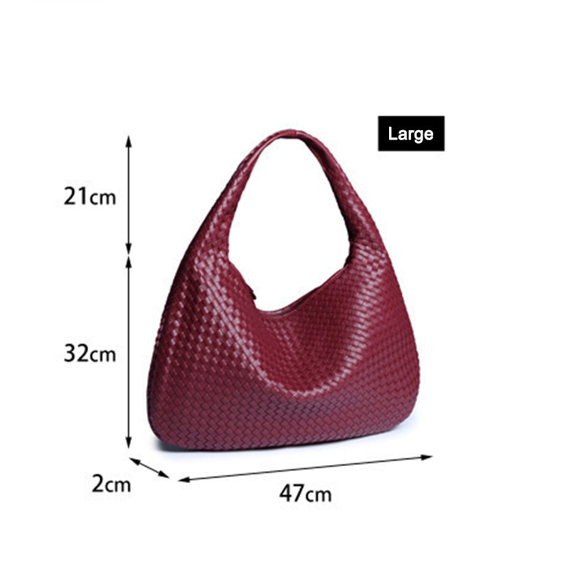 Dumpling Bag Woman Hobo Bag Vegan Leather Woven Bag