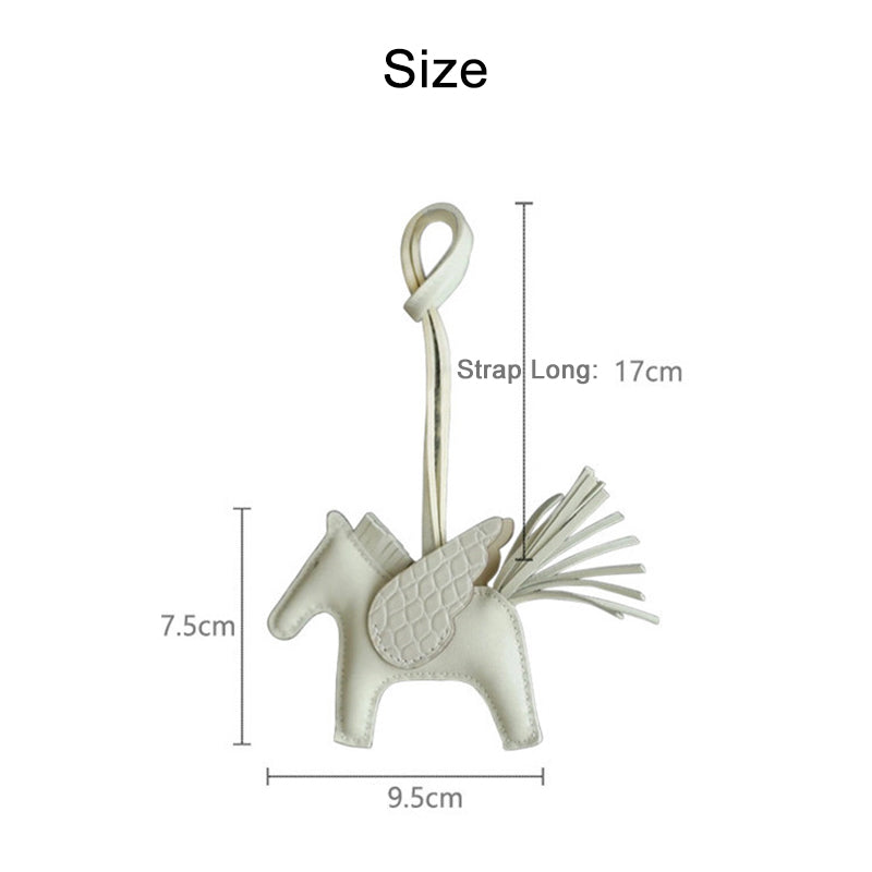 Horse Charm Sheepskin Crocodile Pattern Bag Accessories Car Keychain Pendant